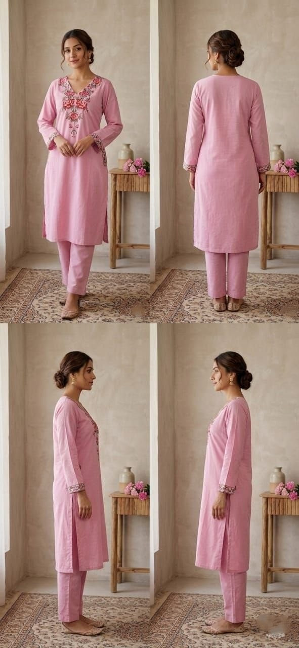 Pure cotton With Embroidery Work CORD SET