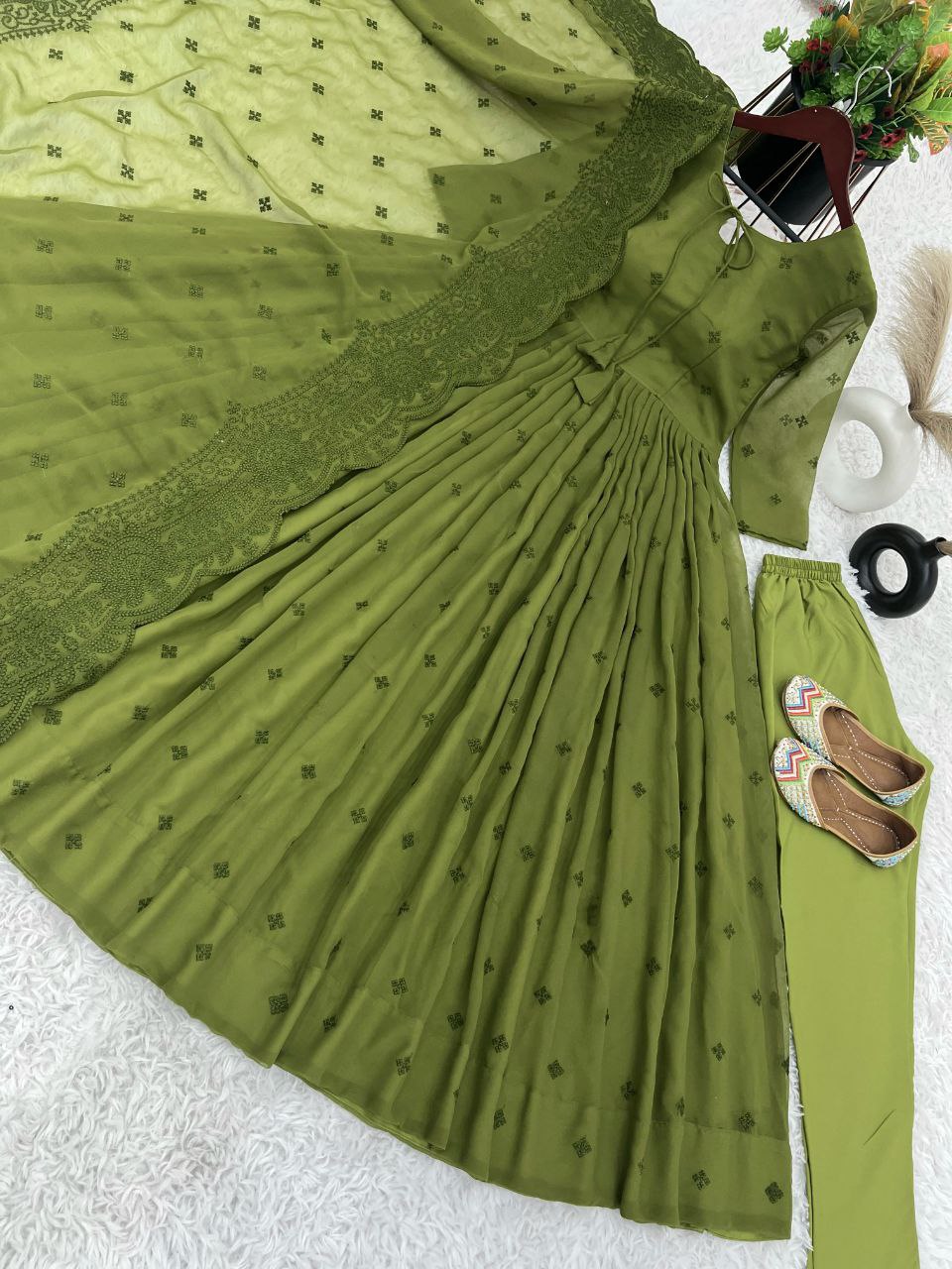 Gown And Dupatta Set Fully Stitched Ready To Wear