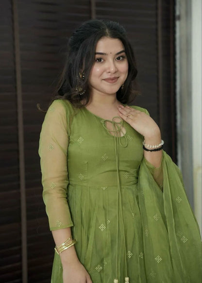 Gown And Dupatta Set Fully Stitched Ready To Wear