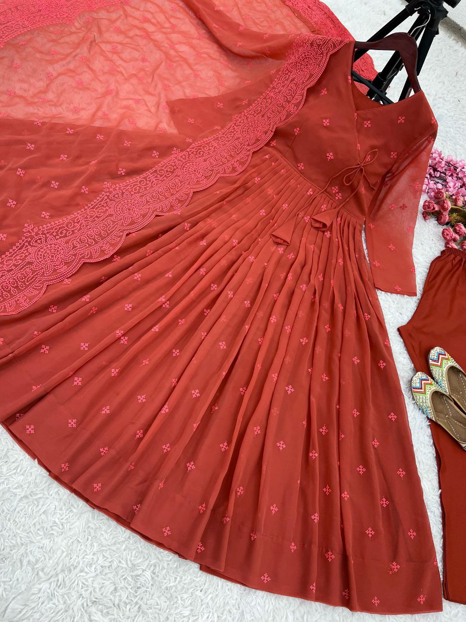 Gown And Dupatta Set Fully Stitched Ready To Wear