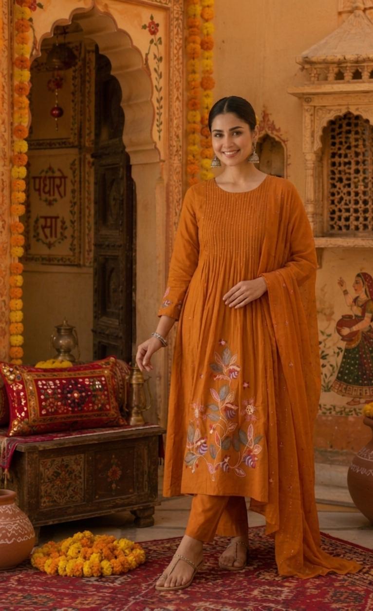 Beautiful Cotton Embroidered Suit Set – New Colour