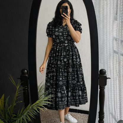 launching fresh Summer special RAYON middi    dress with proper finishing with frill on the hand