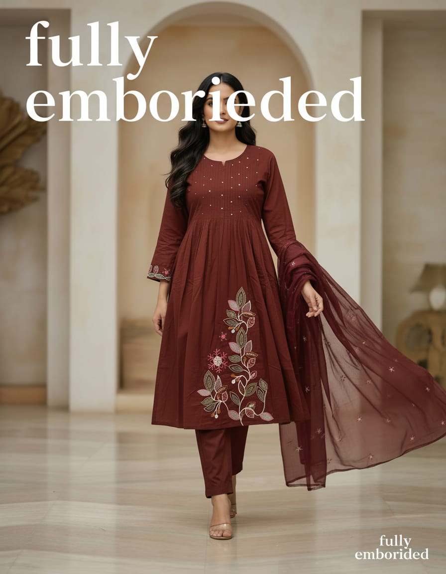 Beautiful Cotton Embroidered Suit Set – New Colour