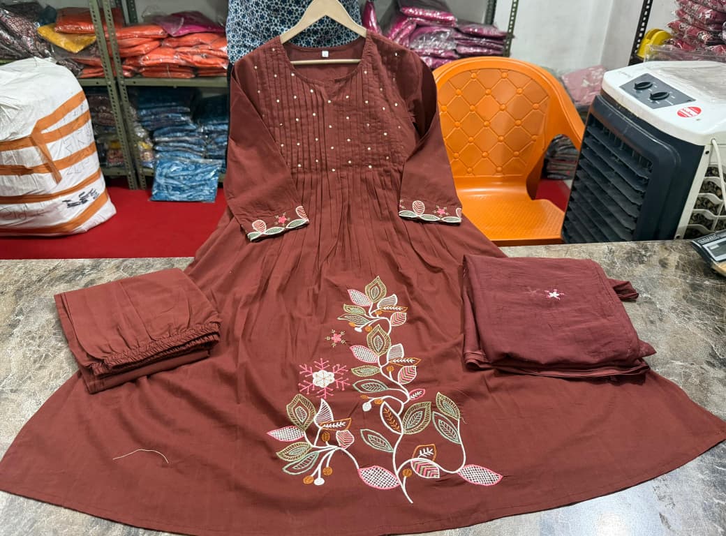 Beautiful Cotton Embroidered Suit Set – New Colour